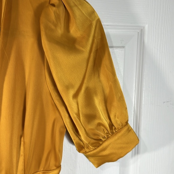 Pretty little thing mustard satin frill maxi dress - Picture 7 of 13
